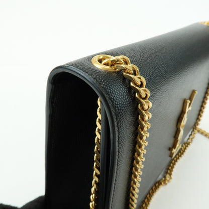 Saint Laurent Classic Monogram Leather, Black, Leather, Crossbody Bag
