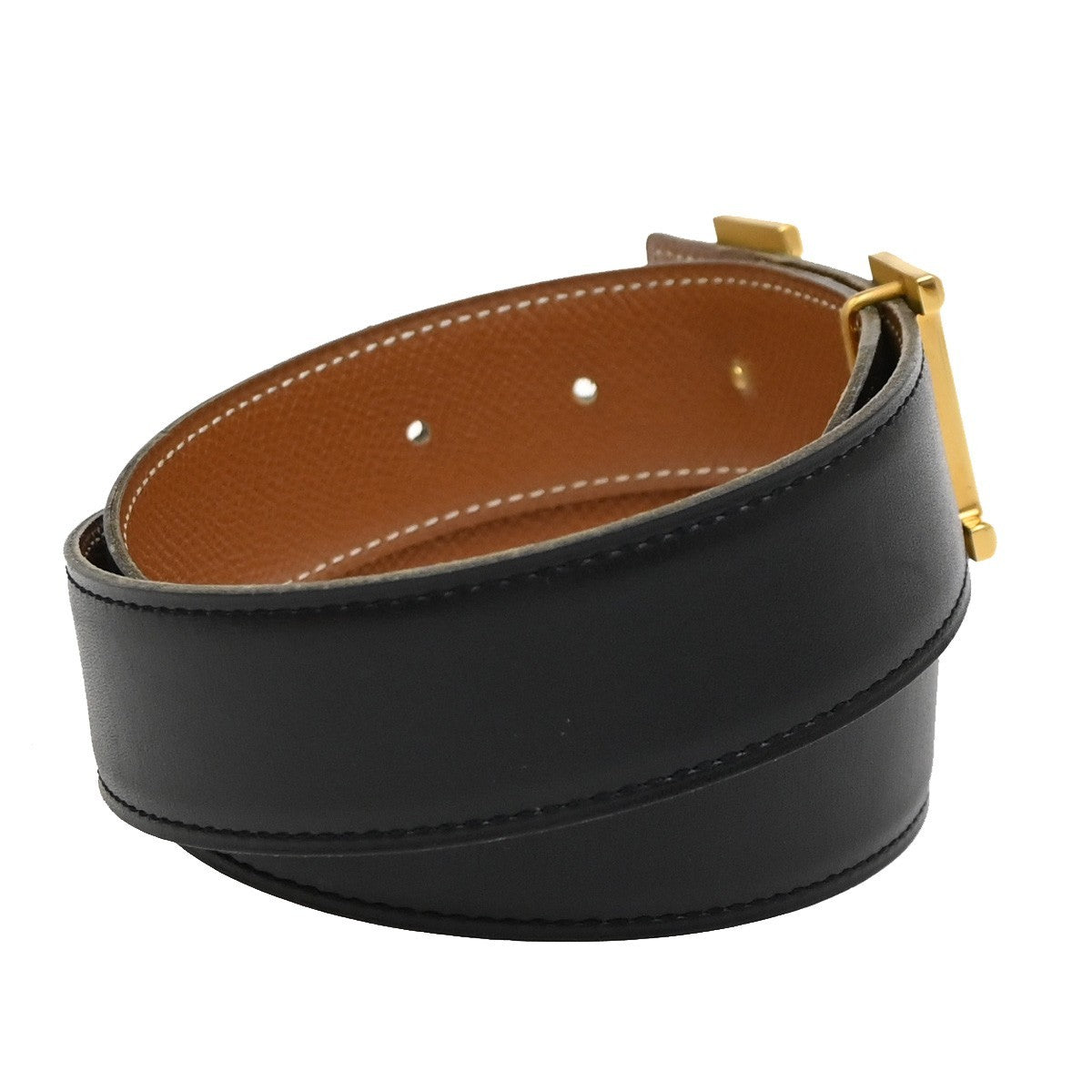 Hermes Constance Reversible Belt Leather, Black, Leather, Belt
