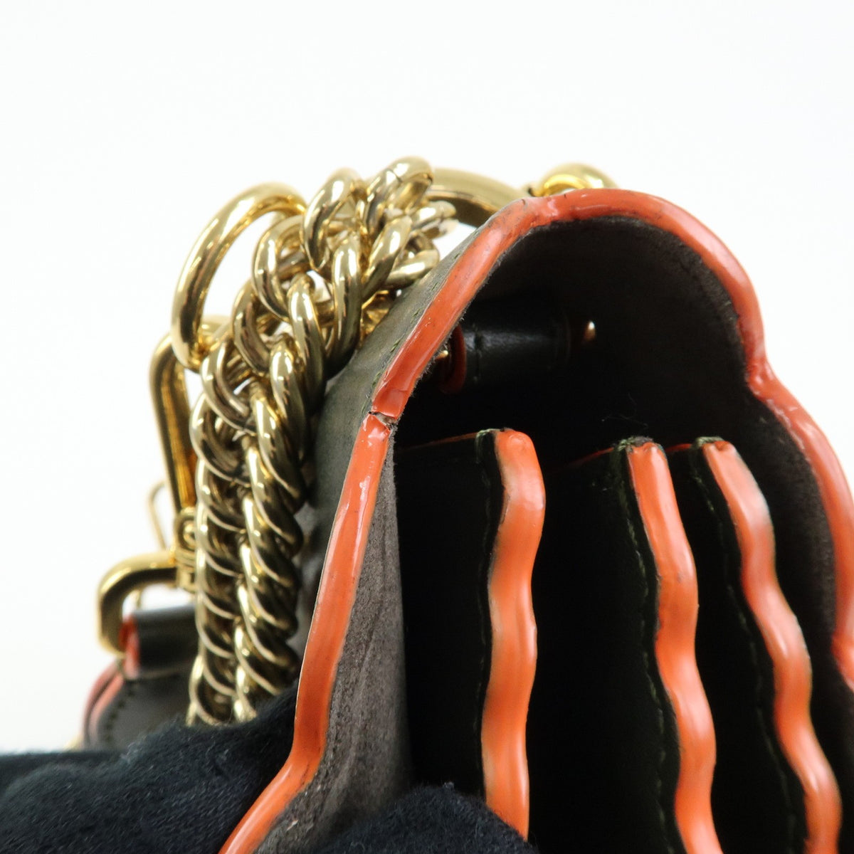 Fendi Kan I Leather, Green, Leather, Shoulder Bag