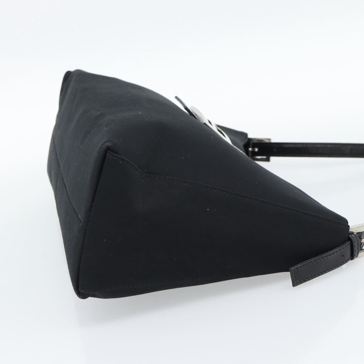 Fendi Mamma Baguette Canvas, Black, Cotton, Shoulder Bag