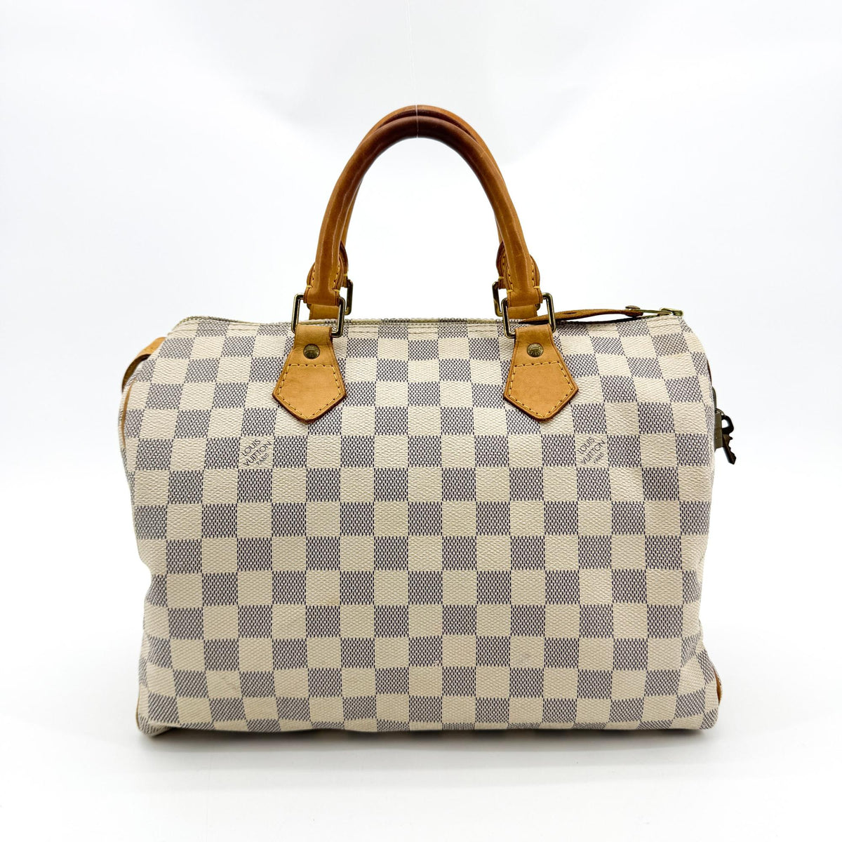 Louis Vuitton Speedy Bandouliere Damier, White, Canvas, Handbag