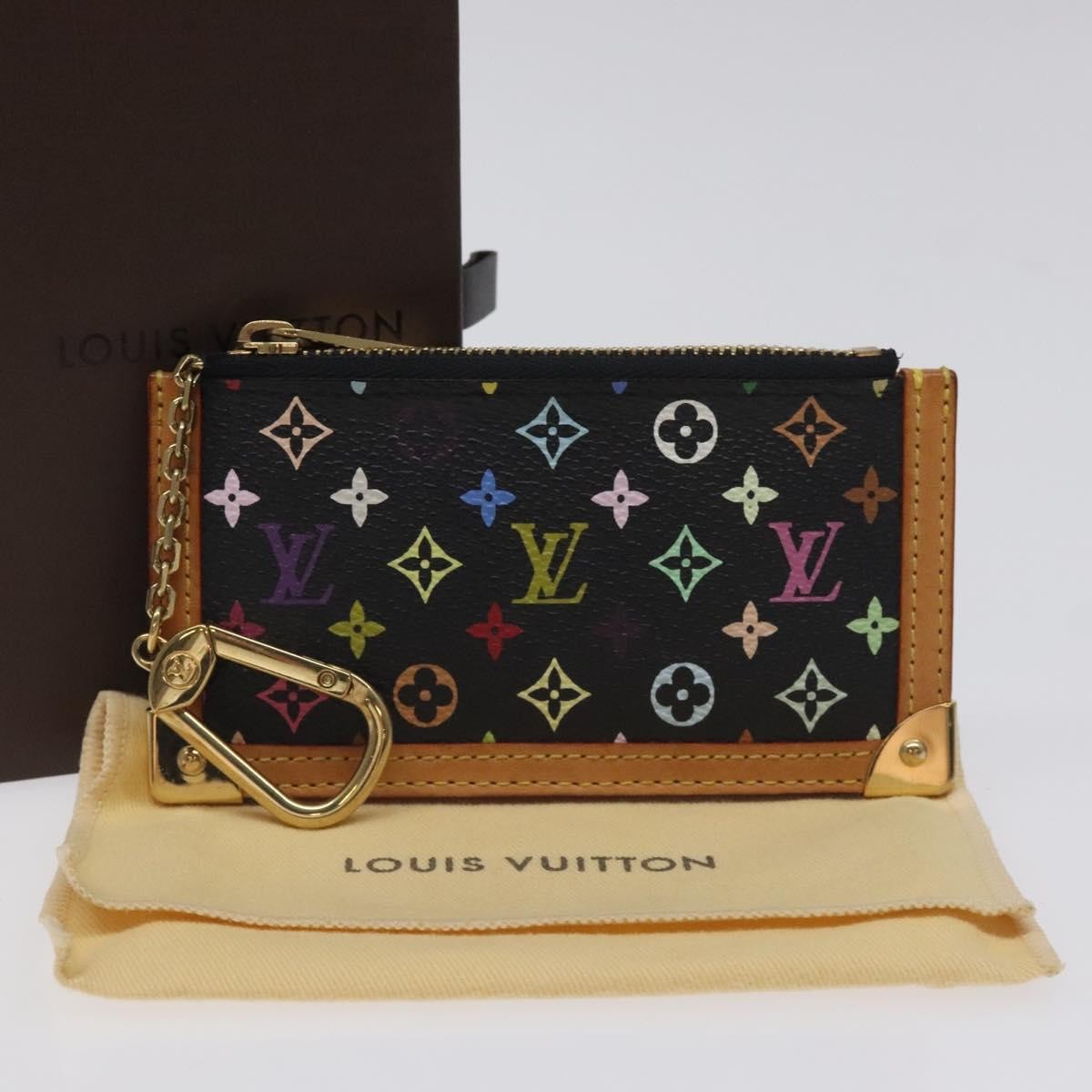 Louis Vuitton Pochette Clés Monogram Canvas, Black, Canvas, Wallet