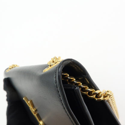 Saint Laurent Classic Monogram Tassel Leather, Black, Leather, Crossbody Bag