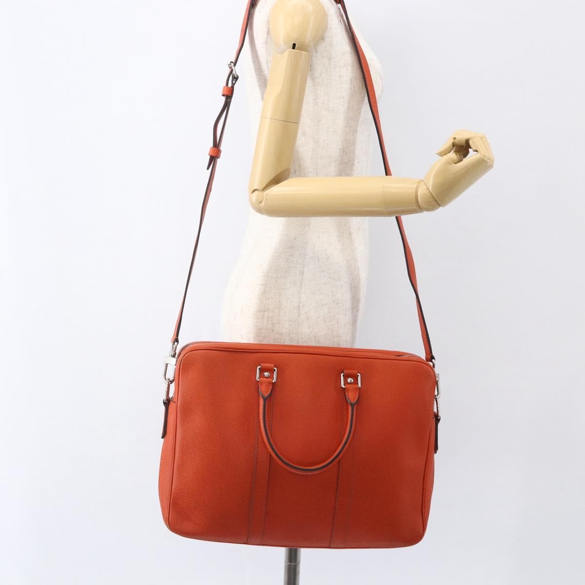 Louis Vuitton Porte-Documents Voyage Taiga Leather, Orange, Leather, Briefcase