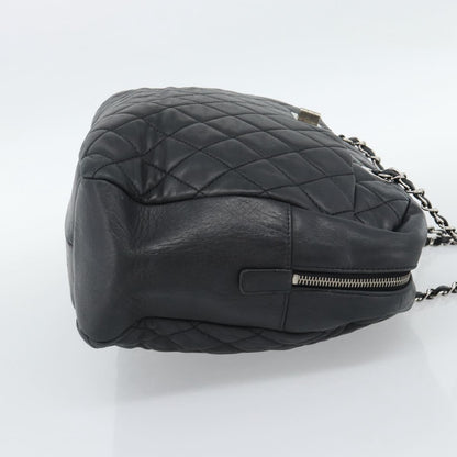 Chanel Mademoiselle Chain Quilted Lambskin, Black, Leather, Shoulder Bag