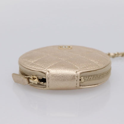 Chanel Pearl Crown CC Multi Pouches Wristlet Quilted Lambskin, Gold, Leather, Clutch