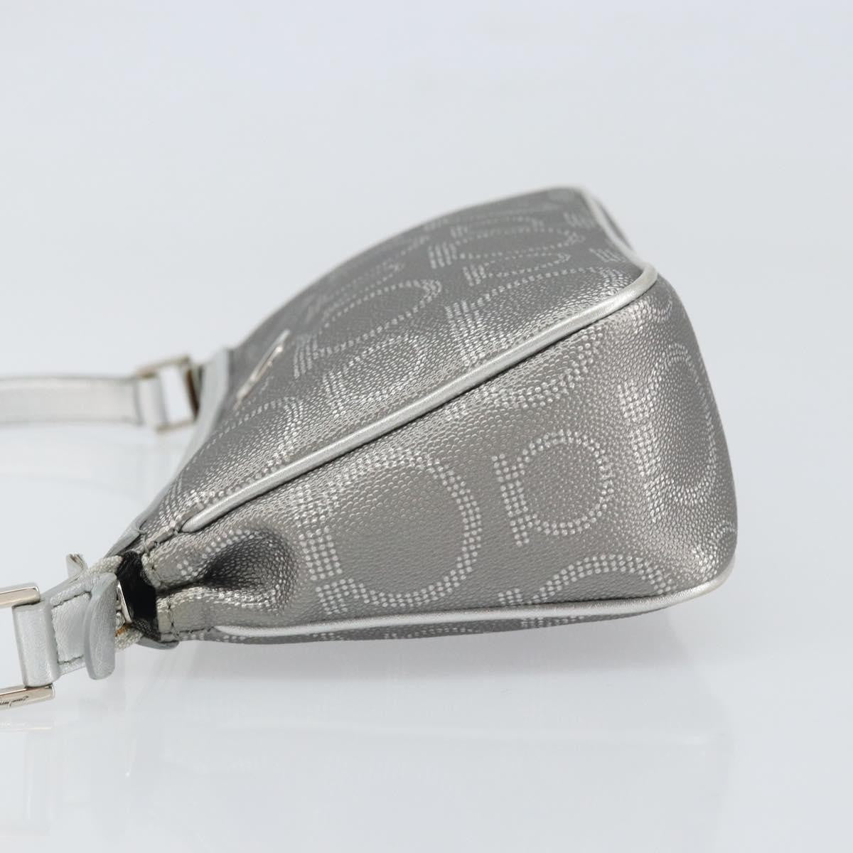Salvatore Ferragamo Gancini Leather, Silver, Leather, Crossbody Bag