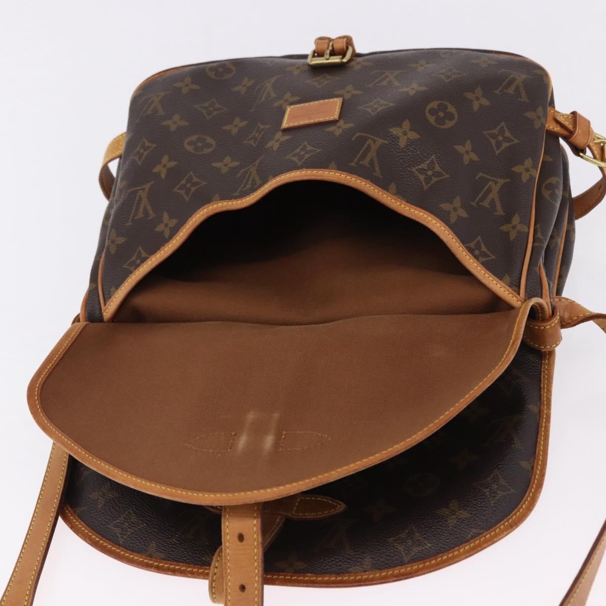Louis Vuitton Saumur Monogram, Brown, Canvas, Shoulder Bag
