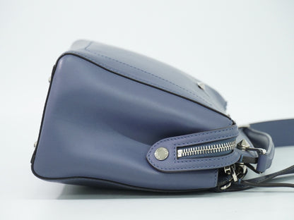 Fendi DotCom Convertible Satchel Leather, Blue, Leather, Handbag