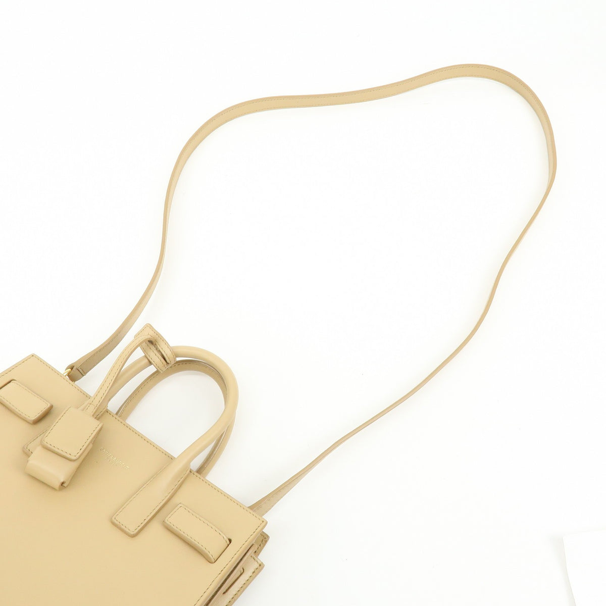 Saint Laurent Sac de Jour Leather, Beige, Leather, Handbag