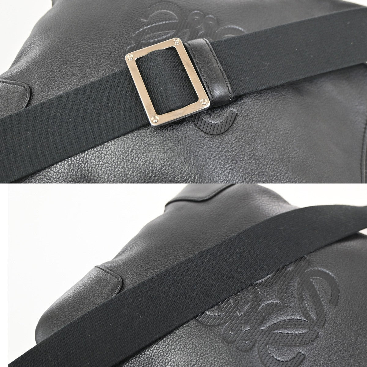 Loewe Anagram Leather, Black, Leather, Shoulder Bag