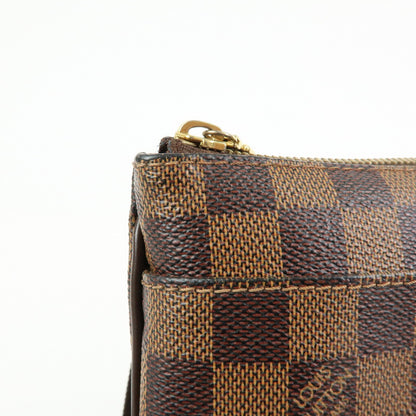 Louis Vuitton Brooklyn Pochette Plate Damier, Brown, Canvas, Clutch