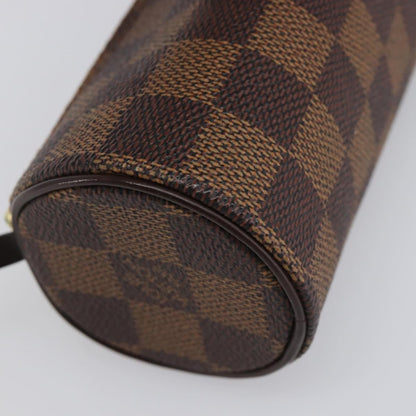 Louis Vuitton Papillon Pochette Damier Ebene, Brown, Canvas, Clutch