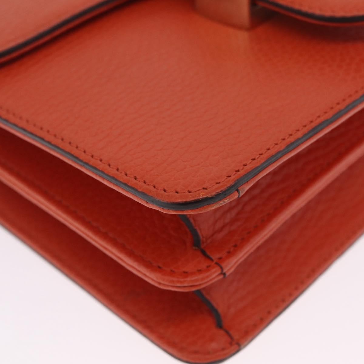 Gucci Interlocking Leather, Orange, Leather, Shoulder Bag
