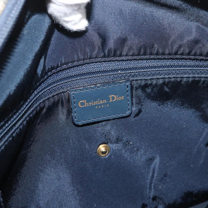 Christian Dior Vintage Saddle Bowler Diorissimo Canvas, Navy, Canvas, Handbag