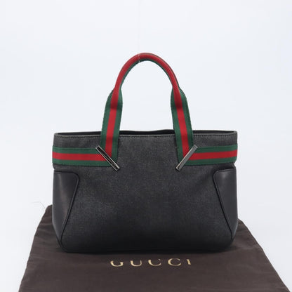 Gucci Sherry Line Tote Canvas, Black, Canvas, Tote Bag
