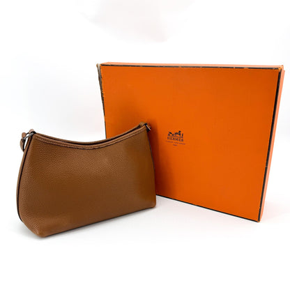 Hermes Berlingot Leather, Brown, Leather, Shoulder Bag