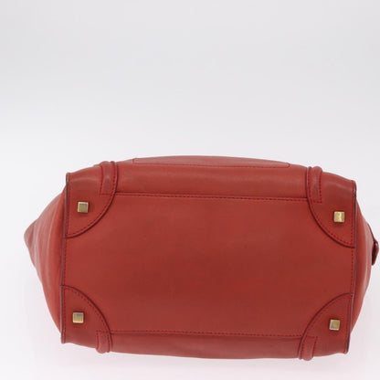 Celine Luggage Suede, Red, Leather, Handbag