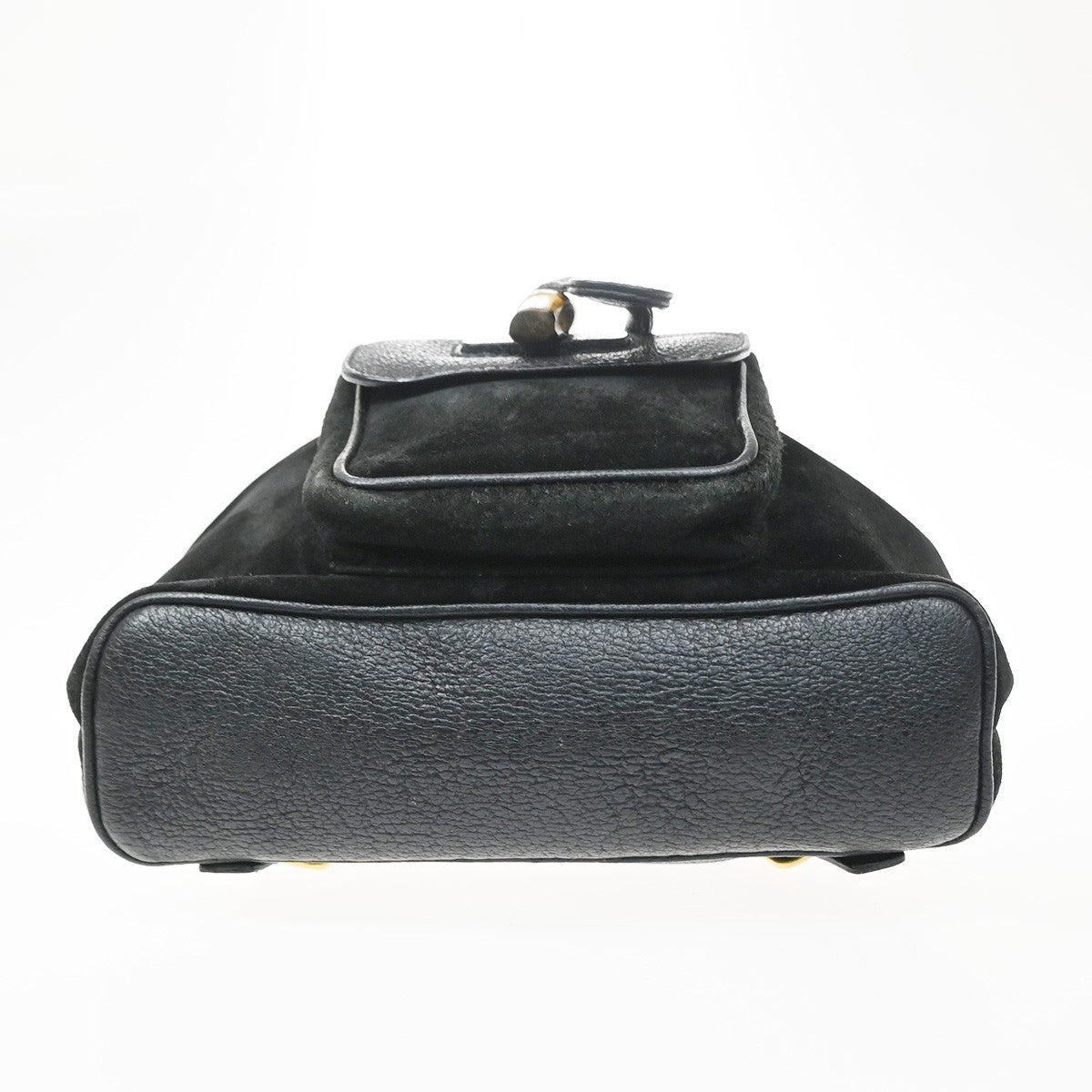Gucci Vintage Bamboo Suede, Black, Suede, Backpack