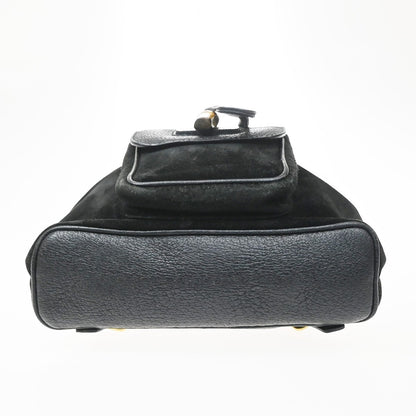Gucci Vintage Bamboo Suede, Black, Suede, Backpack