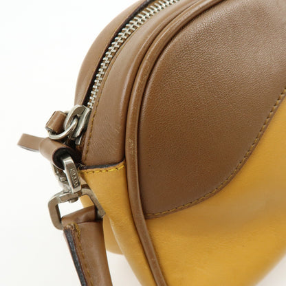 Prada Shoulder Leather, Yellow, Leather, Shoulder Bag