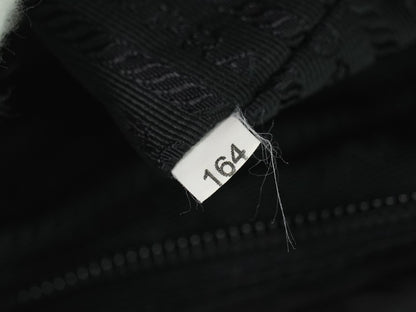 Prada Front Zip Messenger Quilted Tessuto, Black, Nylon, Shoulder Bag