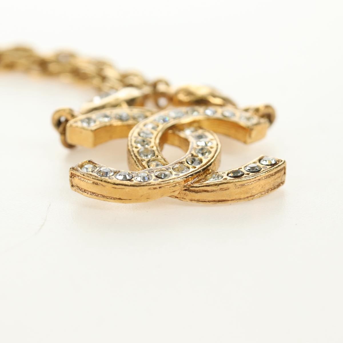 Chanel CC Pendant Metal with Crystals, Gold, Metal, Necklace