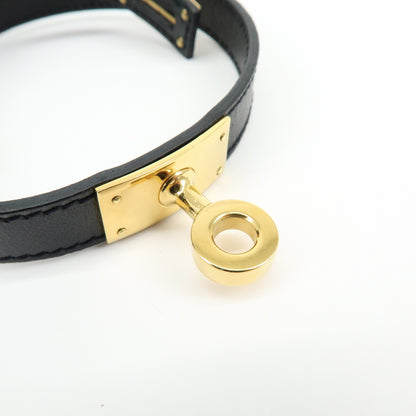 Hermes Kelly Double Tour Leather, Black, Leather, Bracelet