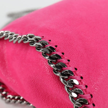 Stella McCartney Falabella Fold Over Chain Fringe Shaggy Deer, Pink, Suede, Shoulder Bag