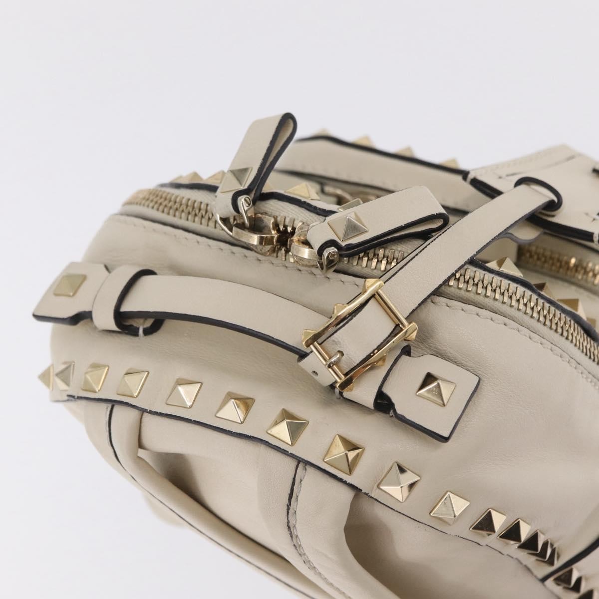 Valentino Garavani Rockstud Leather, Beige, Leather, Tote Bag