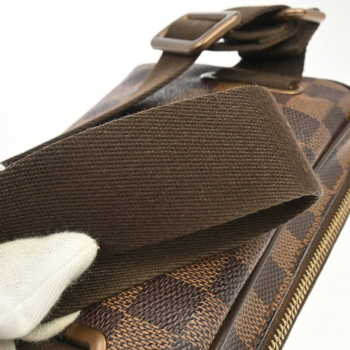Louis Vuitton Brooklyn Bum Damier Ebene, Brown, Canvas, Clutch
