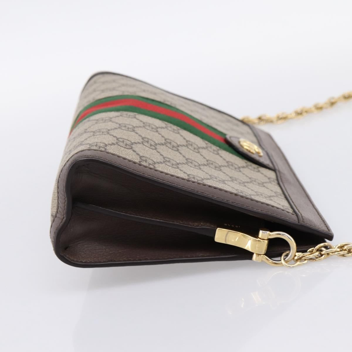 Gucci Ophidia Chain GG Coated Canvas, Beige, Canvas, Shoulder Bag