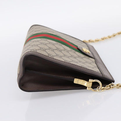 Gucci Ophidia Chain GG Coated Canvas, Beige, Canvas, Shoulder Bag