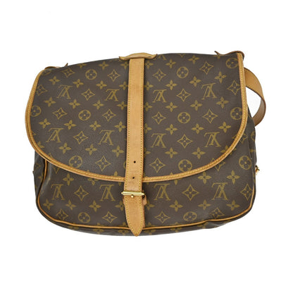 Louis Vuitton Saumur Monogram, Brown, Canvas, Shoulder Bag