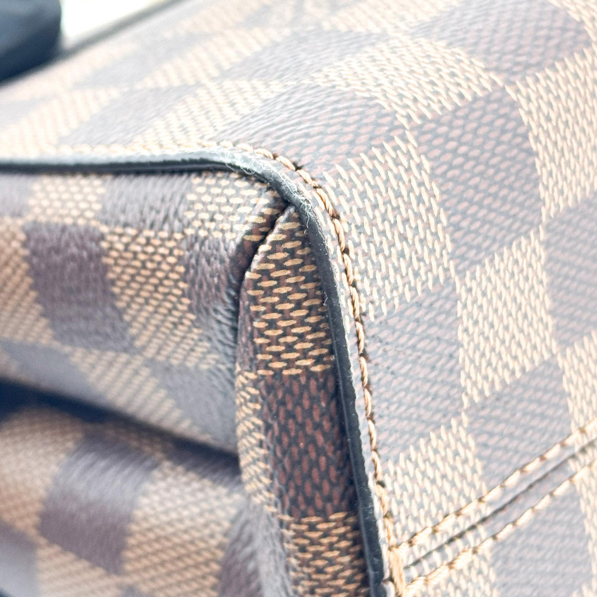 Louis Vuitton Vavin Damier with Leather, Brown, Canvas, Tote Bag