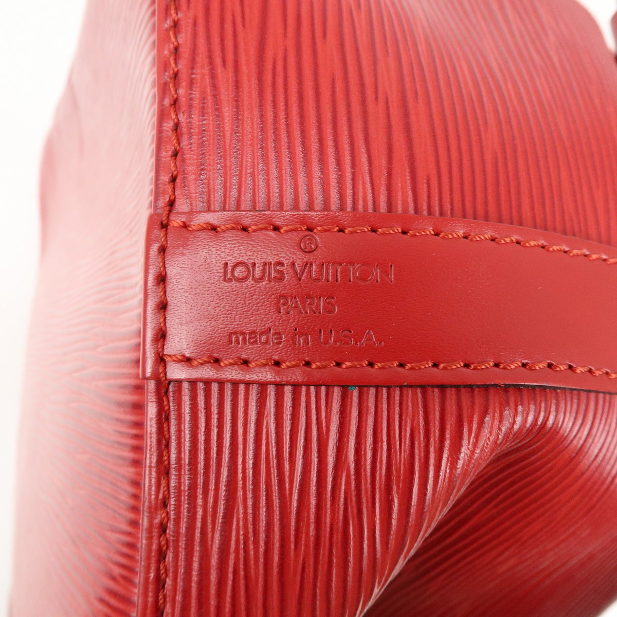 Louis Vuitton Petit Noe Epi Leather, Red, Leather, Handbag