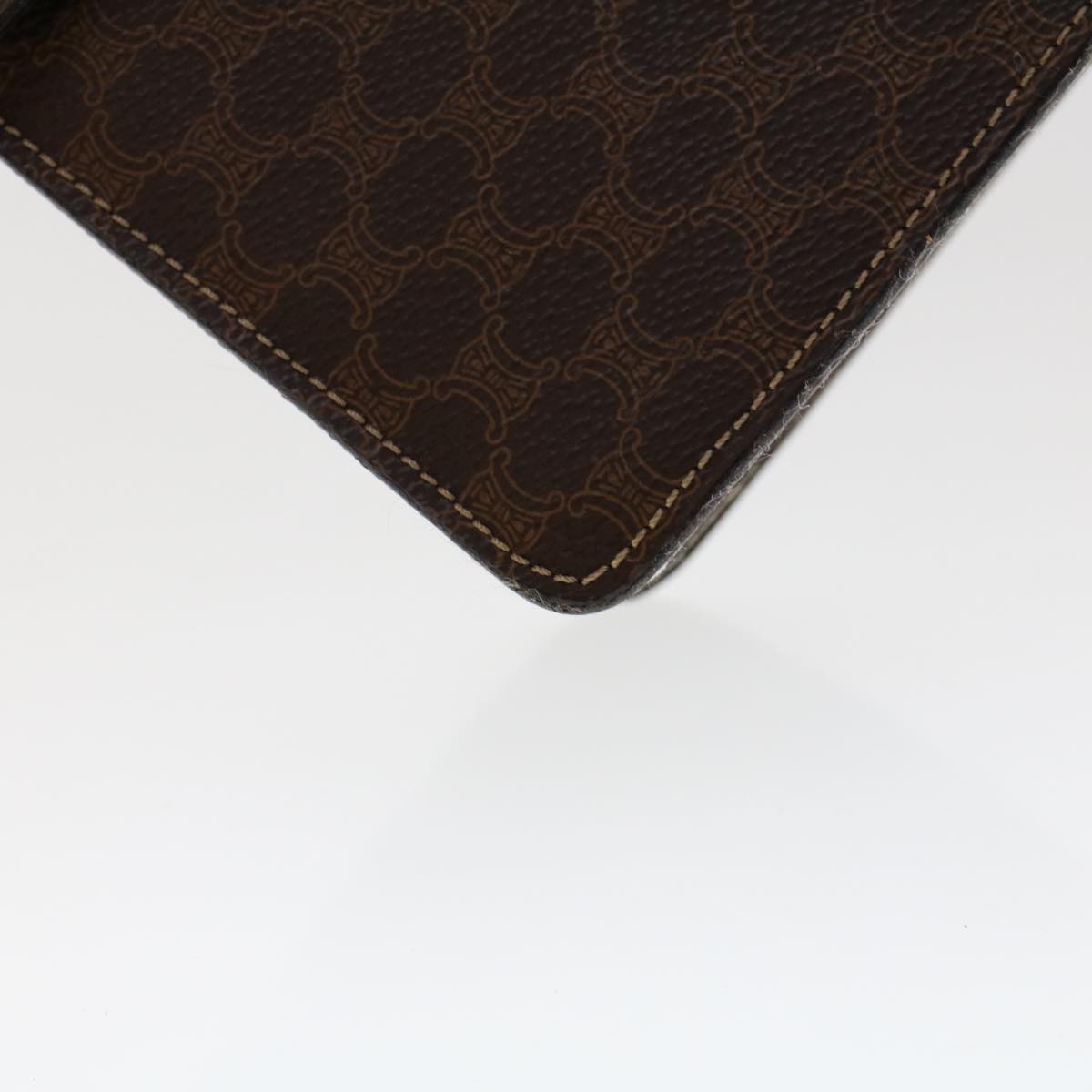 Celine Macadam Handbag Macadam with leather, BROWN, LEATHER, Handbag