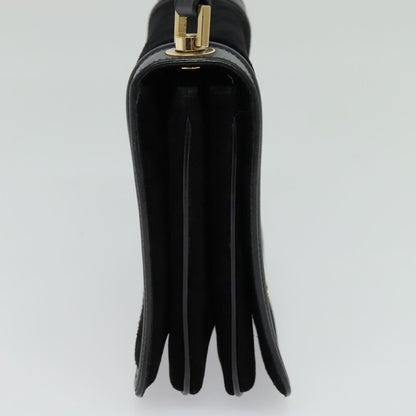 Salvatore Ferragamo Gancini Suede, Black, Suede, Shoulder Bag
