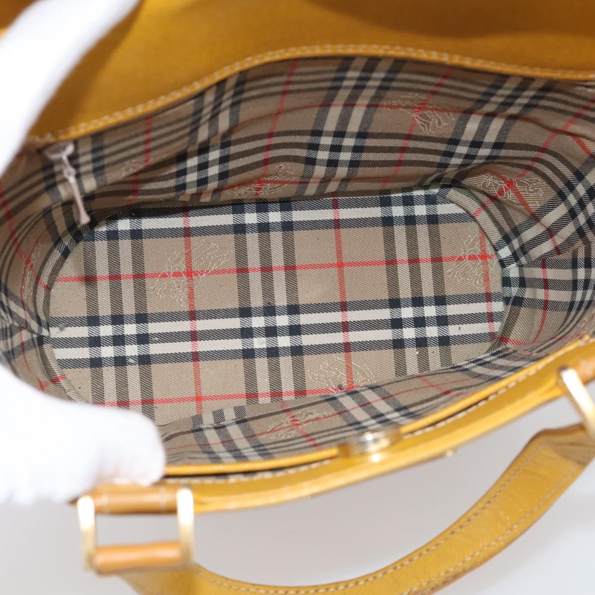 Burberry Handle Tote Leather, Yellow, Leather, Tote Bag