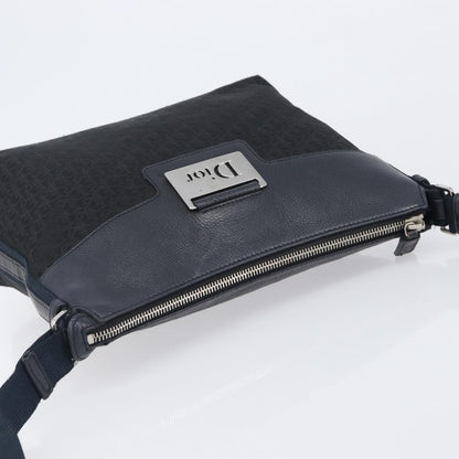 Christian Dior Vintage Street Chic Messenger Diorissimo Canvas and Leather, Black, Canvas, Handbag