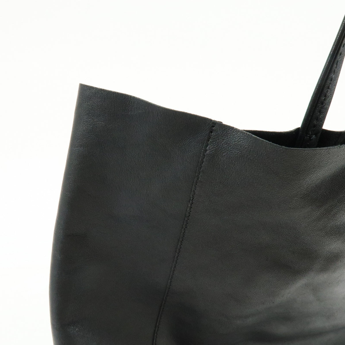 Celine Vertical Cabas Leather, Black, Leather, Tote Bag