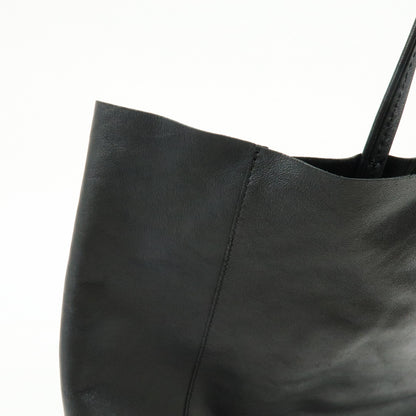 Celine Vertical Cabas Leather, Black, Leather, Tote Bag