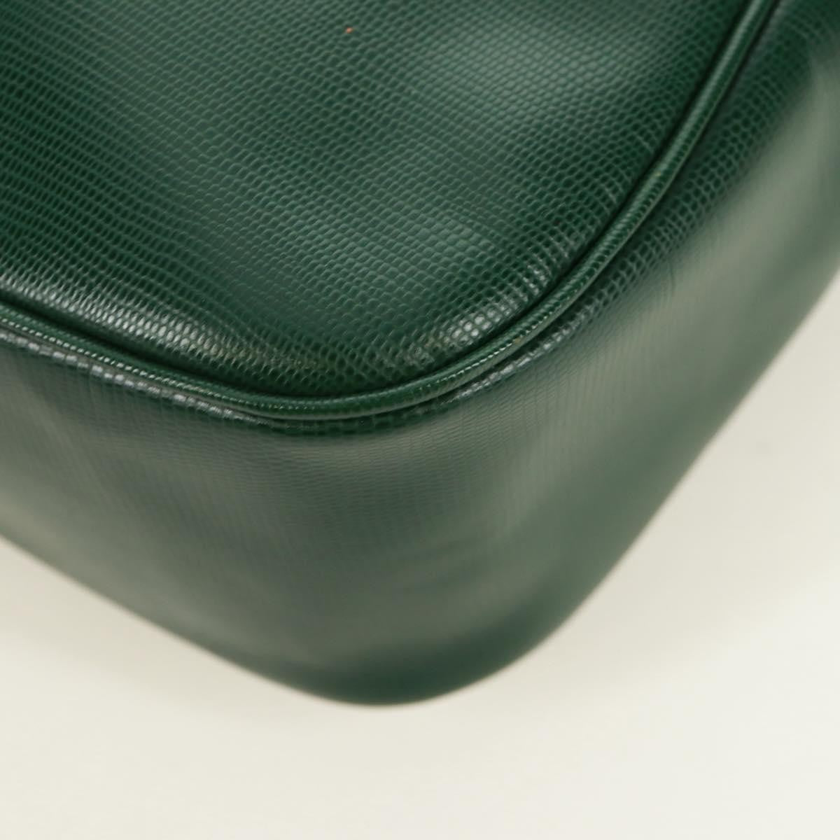 Celine Circle Logo Leather, Green, Leather, Shoulder Bag