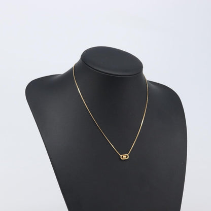 Christian Dior CD Oval Pendant Necklace Metal, Gold, Metal, Necklace