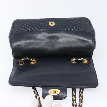 Bally Vintage Quilted Leather, Navy, Leather, Shoulder Bag