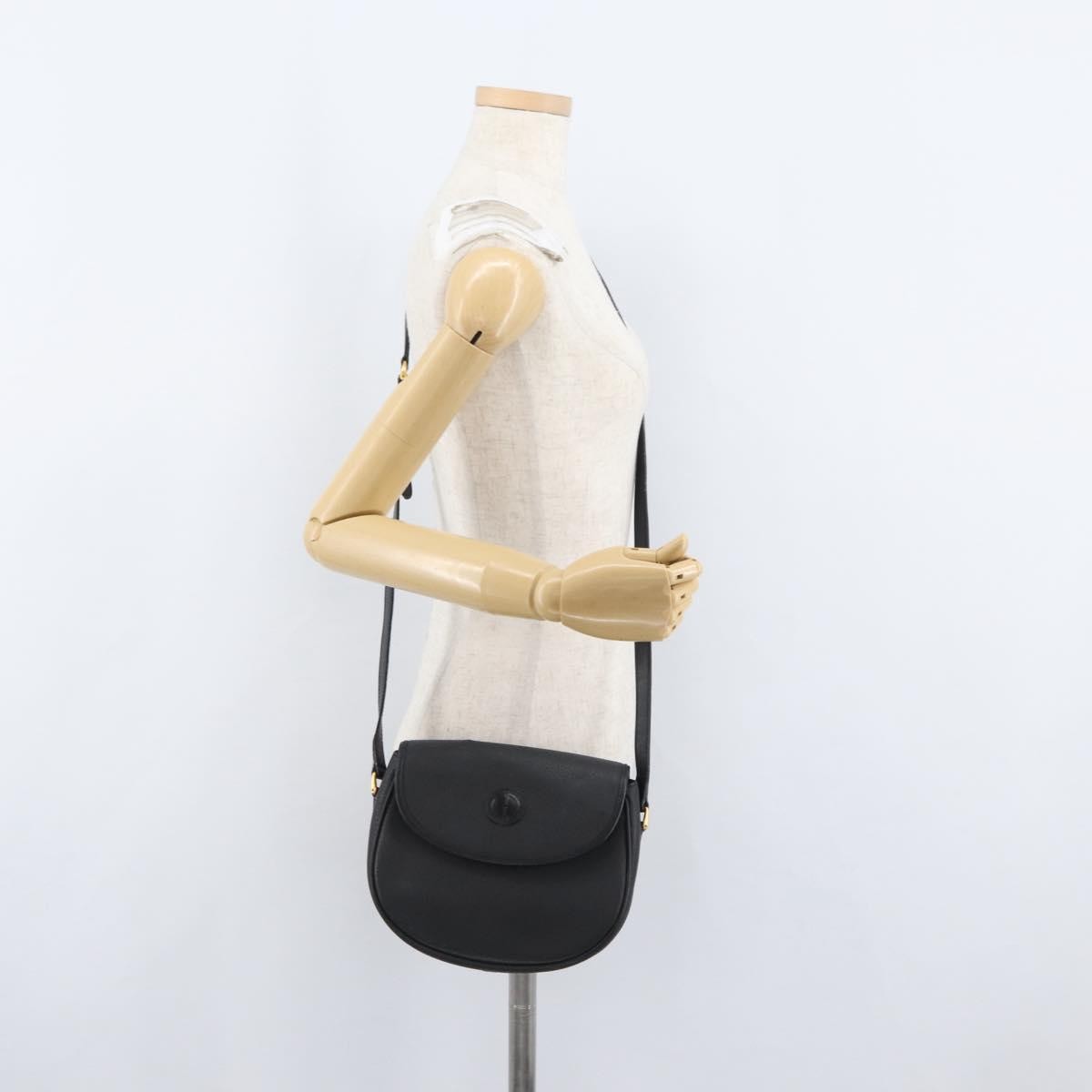 Gucci Vintage Leather, Black, Leather, Shoulder Bag