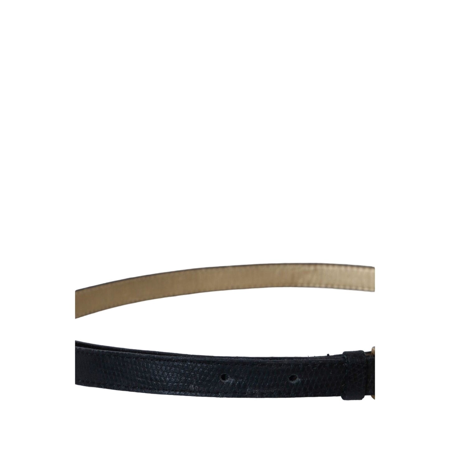 Dolce & Gabbana Black Leather Belt DG Buckle