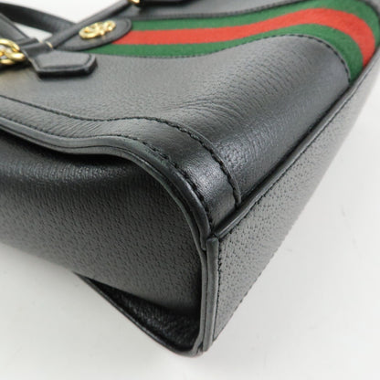 Gucci Ophidia Top Handle Leather, Black, Leather, Tote Bag