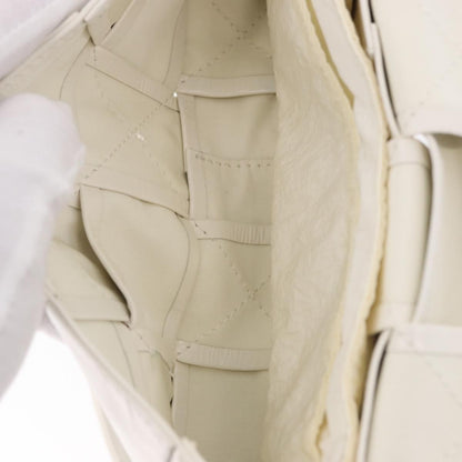 Bottega Veneta Cassette Belt Maxi Intrecciato Leather, White, Leather, Clutch