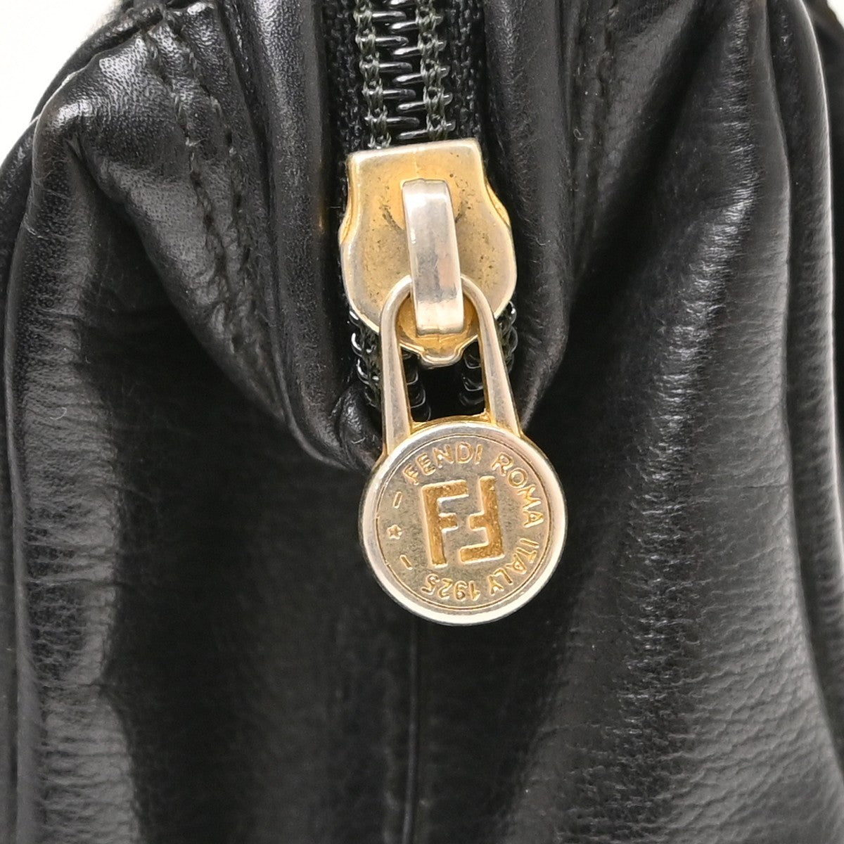 Fendi Convertible Boston Patent, Black, Leather, Handbag